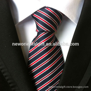 Modern Black Ties with Bright Red Stripes